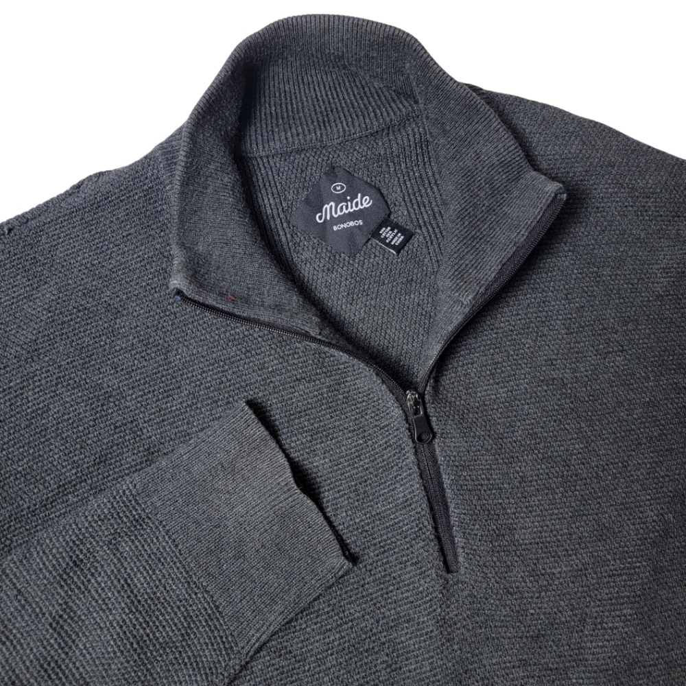 Bonobos Maide Golf Dark Gray 1/4 Zip Pullover Sweater - Picture 6 of 6